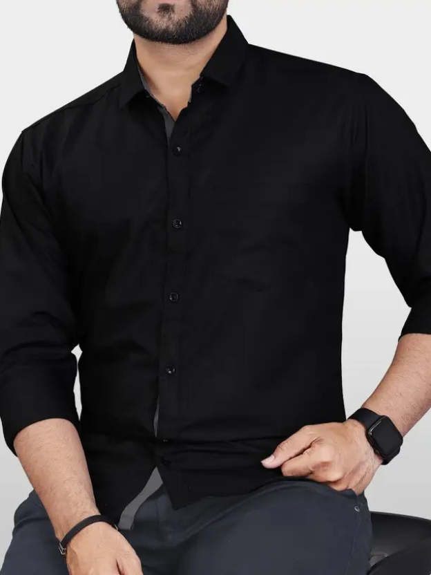 Men Regular Fit Solid Casual Shirt - Image 5