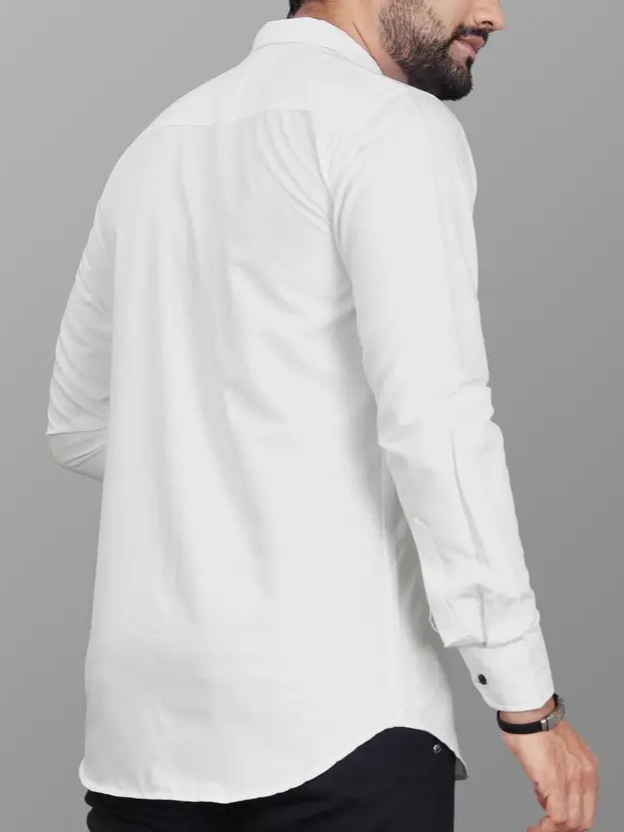 Men Regular Fit Solid Casual Shirt - Image 4